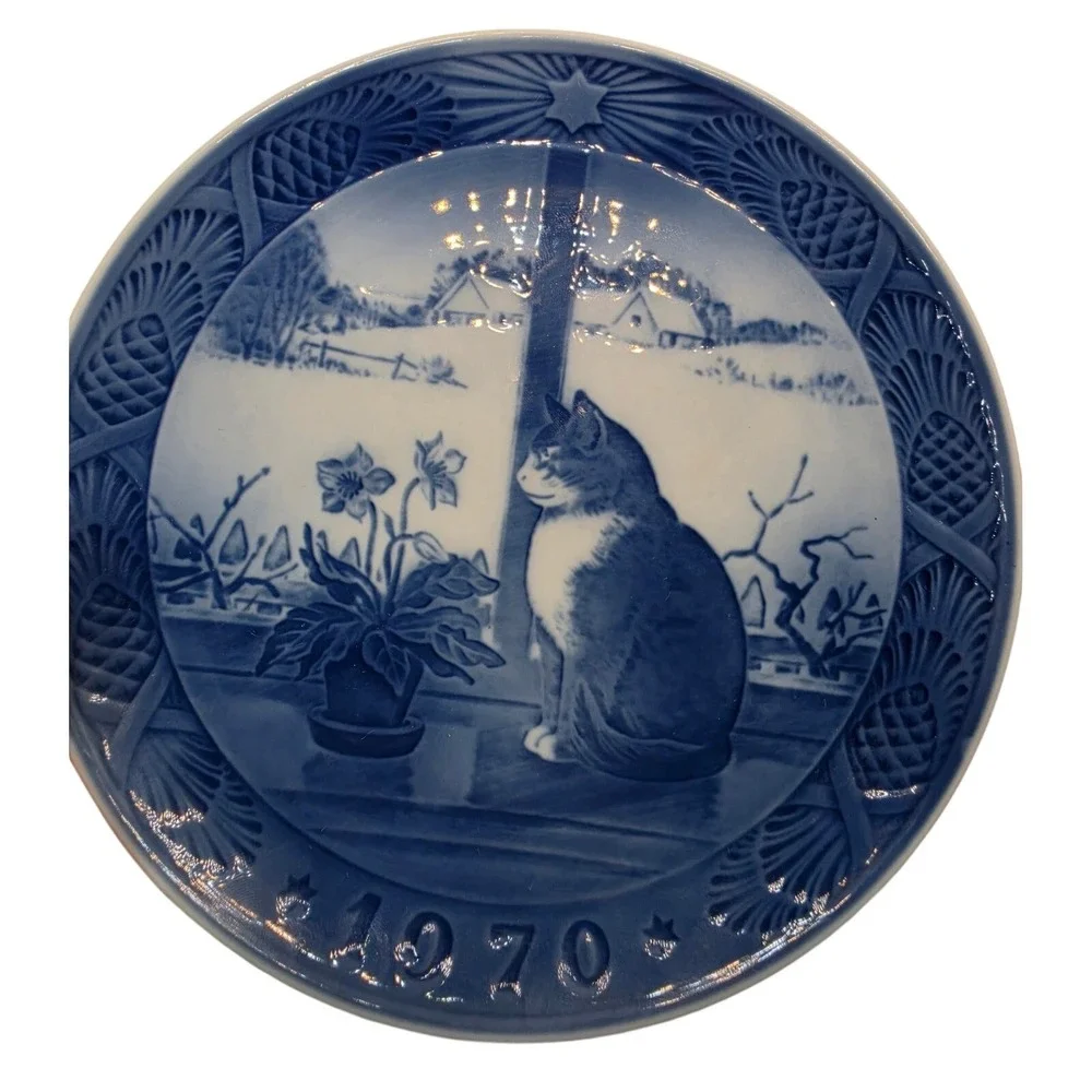 Royal Copenhagen Christmas Plates 1970 1971 1972 Blue White Porcelain Set of 3
